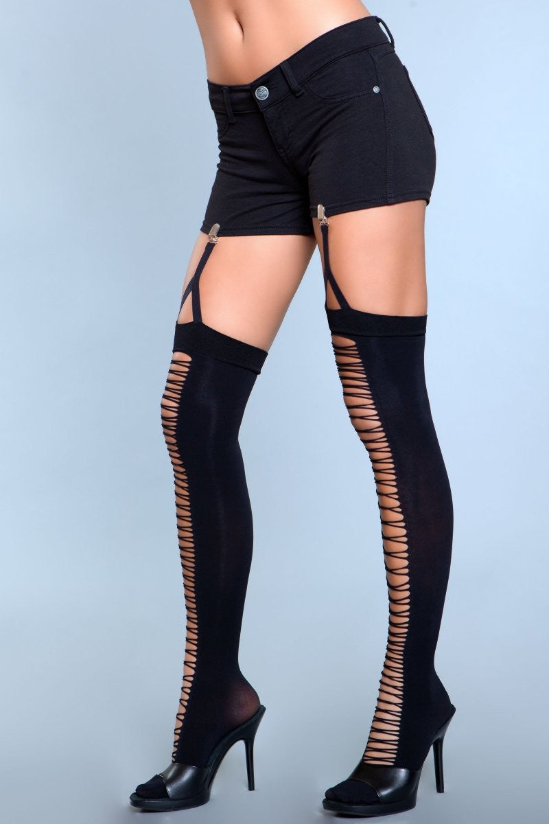 1929 Illusion Clip Garter Thigh Highs-0