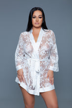 Load image into Gallery viewer, 2275 Delia Robe Floral Lace Robe with Satin Trimming-13
